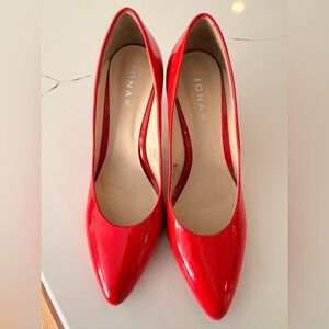 Jonak Red Patent Leather Pumps | Italian Leather Sole | Classic Heel